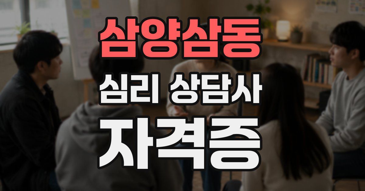 삼양삼동 심리 상담사 자격증