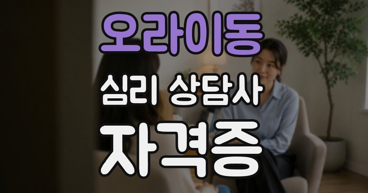 오라이동 심리 상담사 자격증