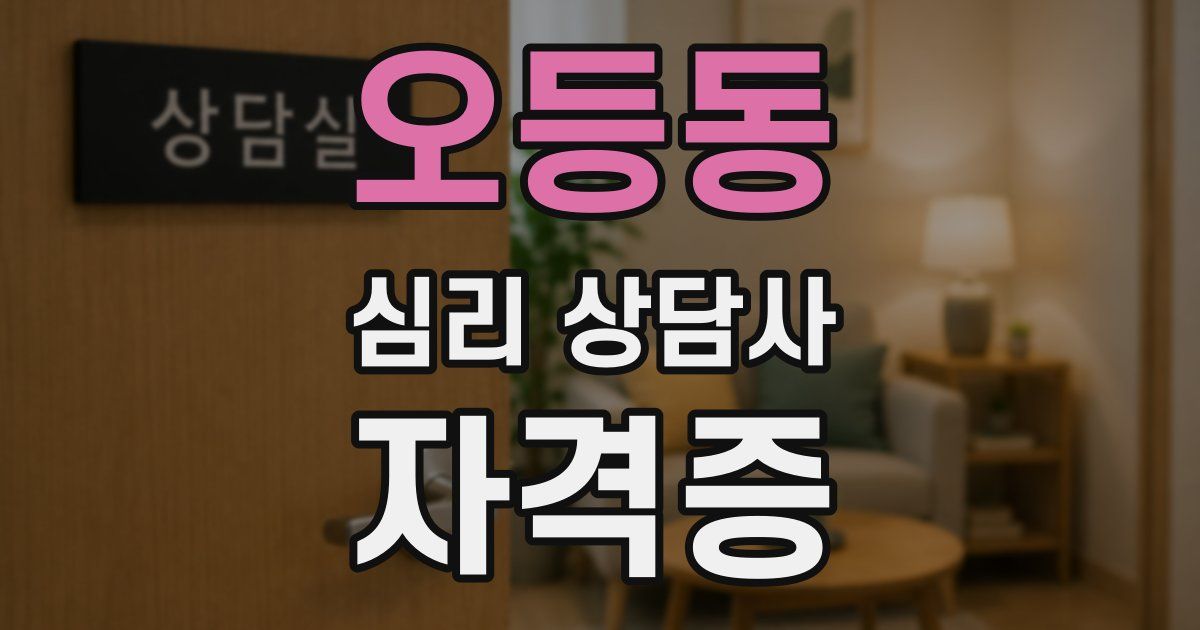 오등동 심리 상담사 자격증