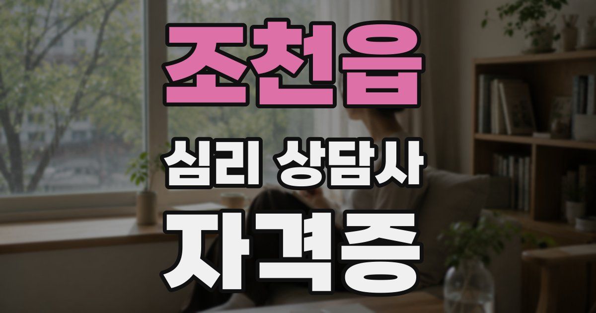 조천읍 심리 상담사 자격증