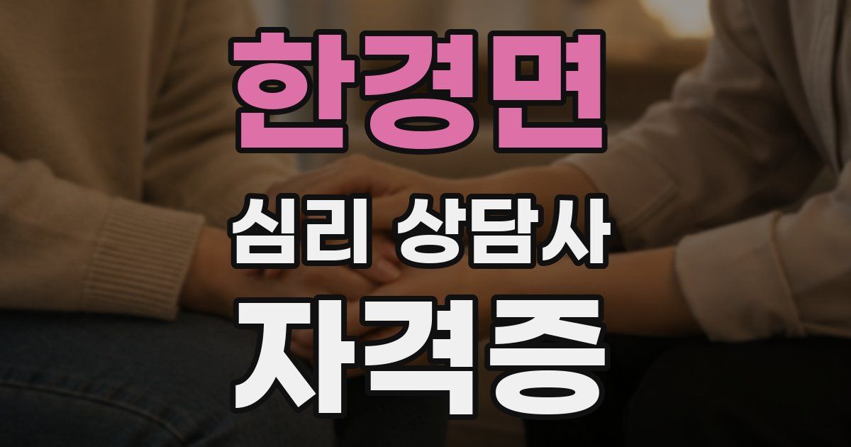 한경면 심리 상담사 자격증