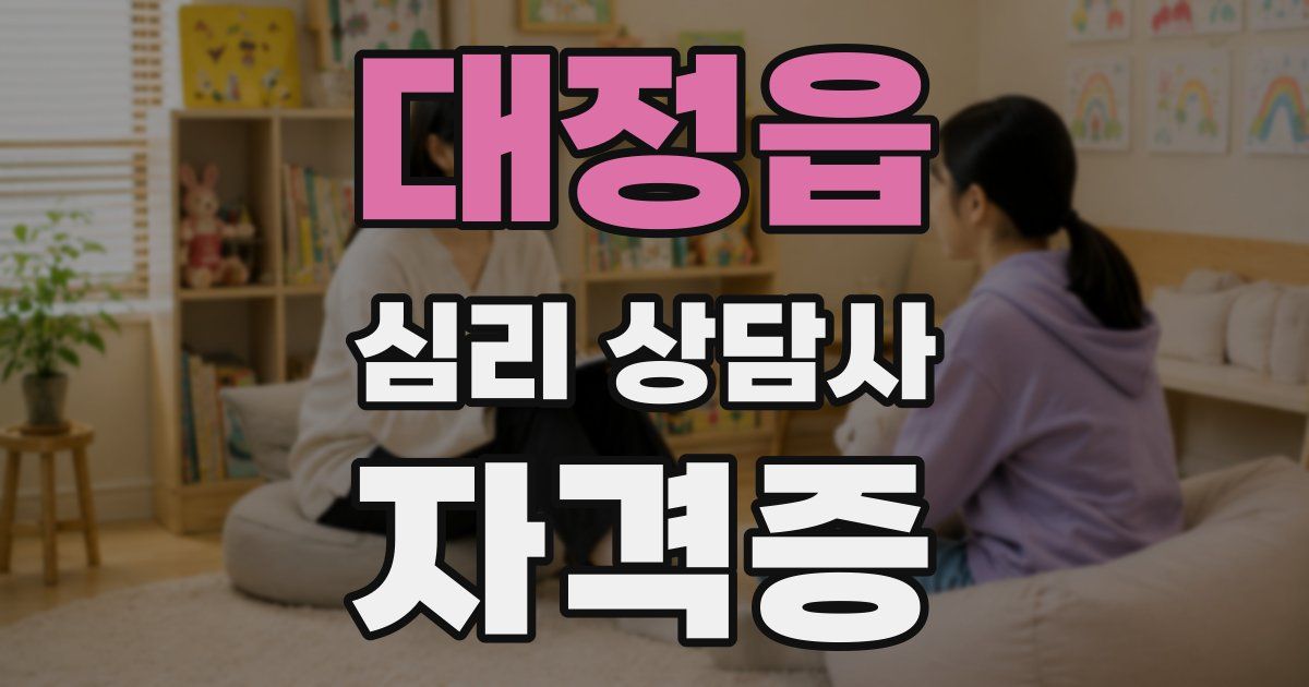 대정읍 심리 상담사 자격증