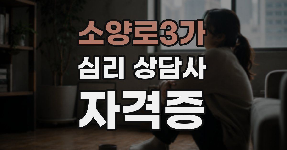 소양로3가 심리 상담사 자격증