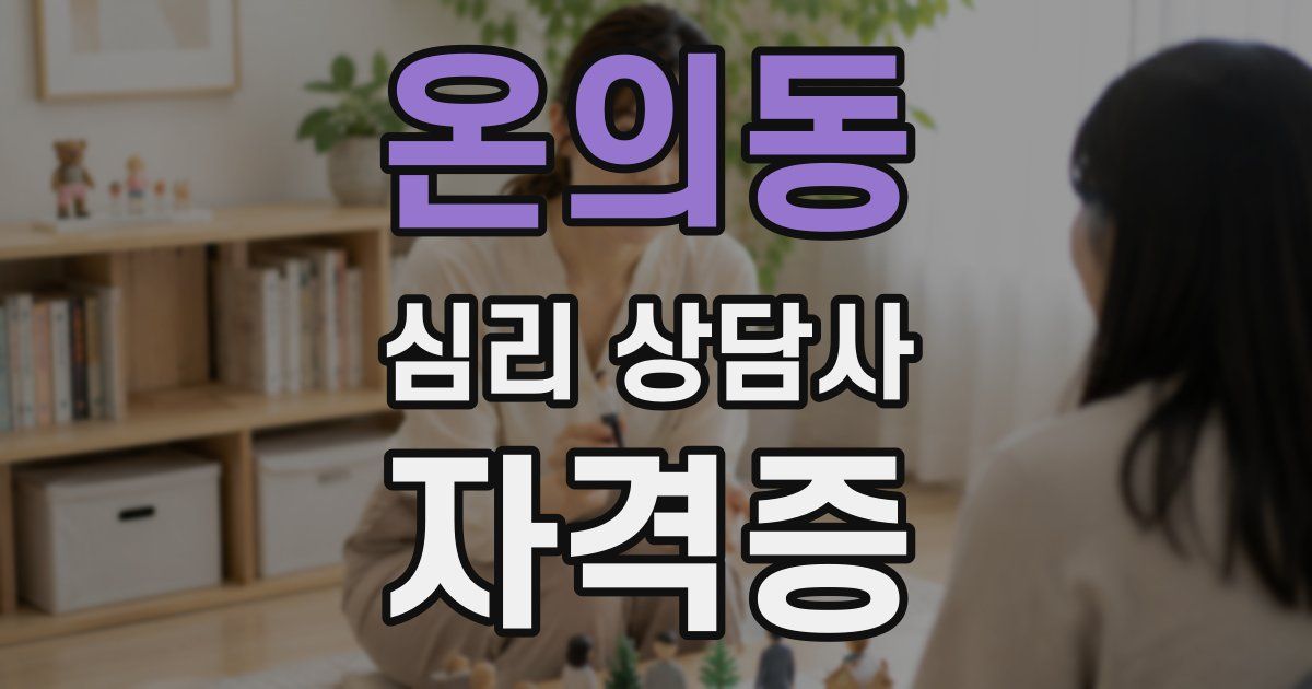 온의동 심리 상담사 자격증
