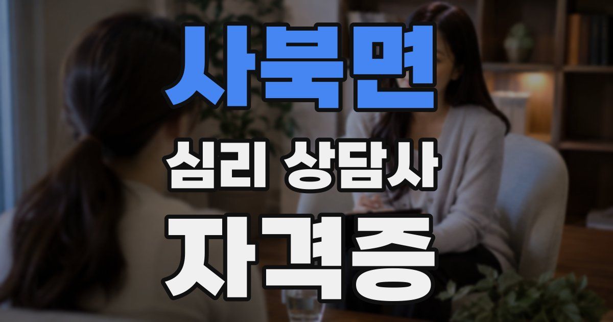 사북면 심리 상담사 자격증
