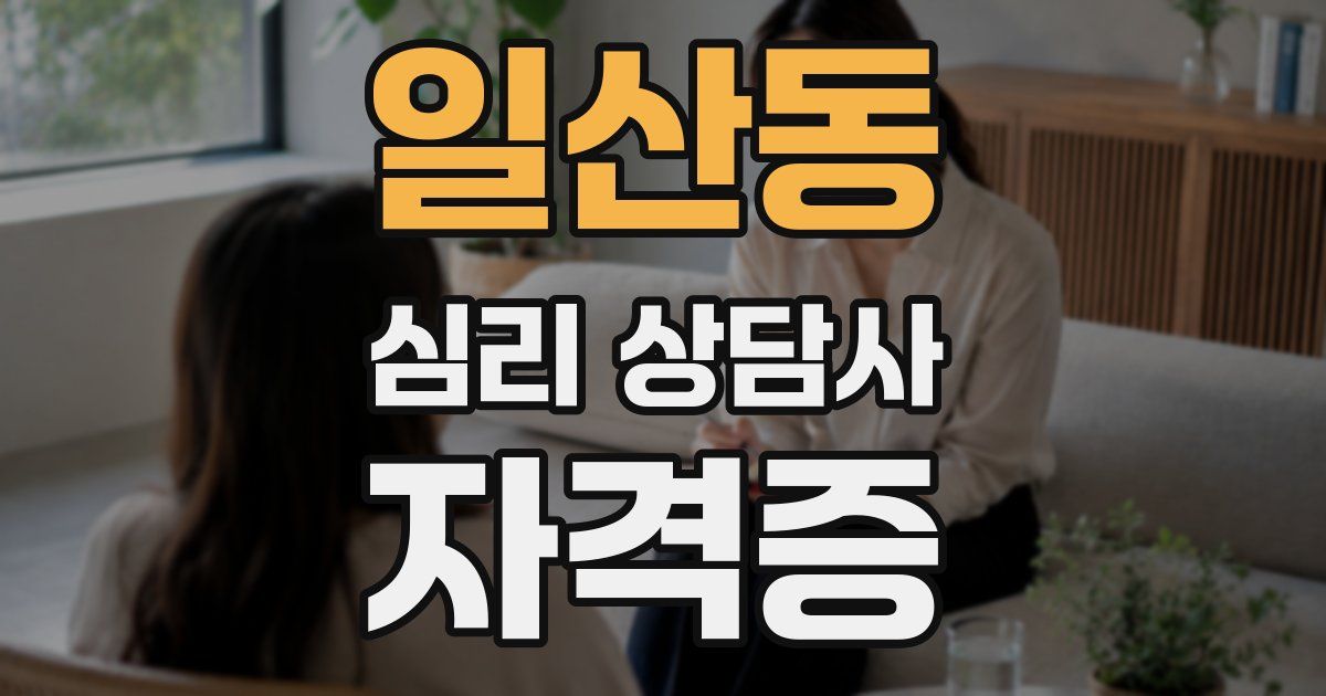 일산동 심리 상담사 자격증