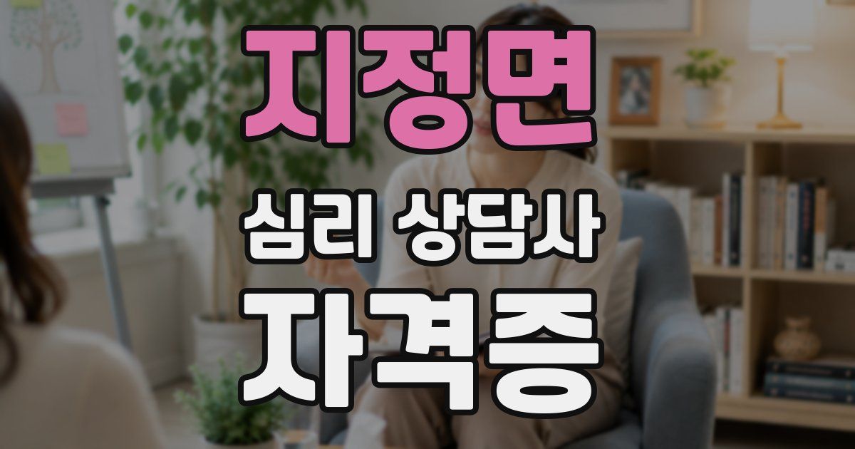지정면 심리 상담사 자격증