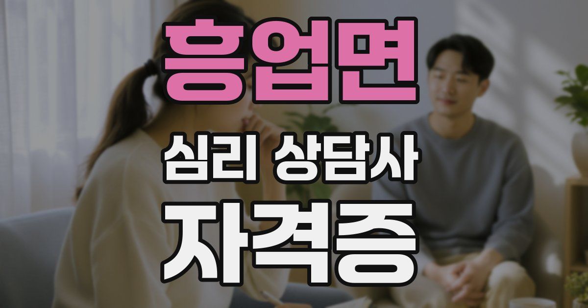 흥업면 심리 상담사 자격증