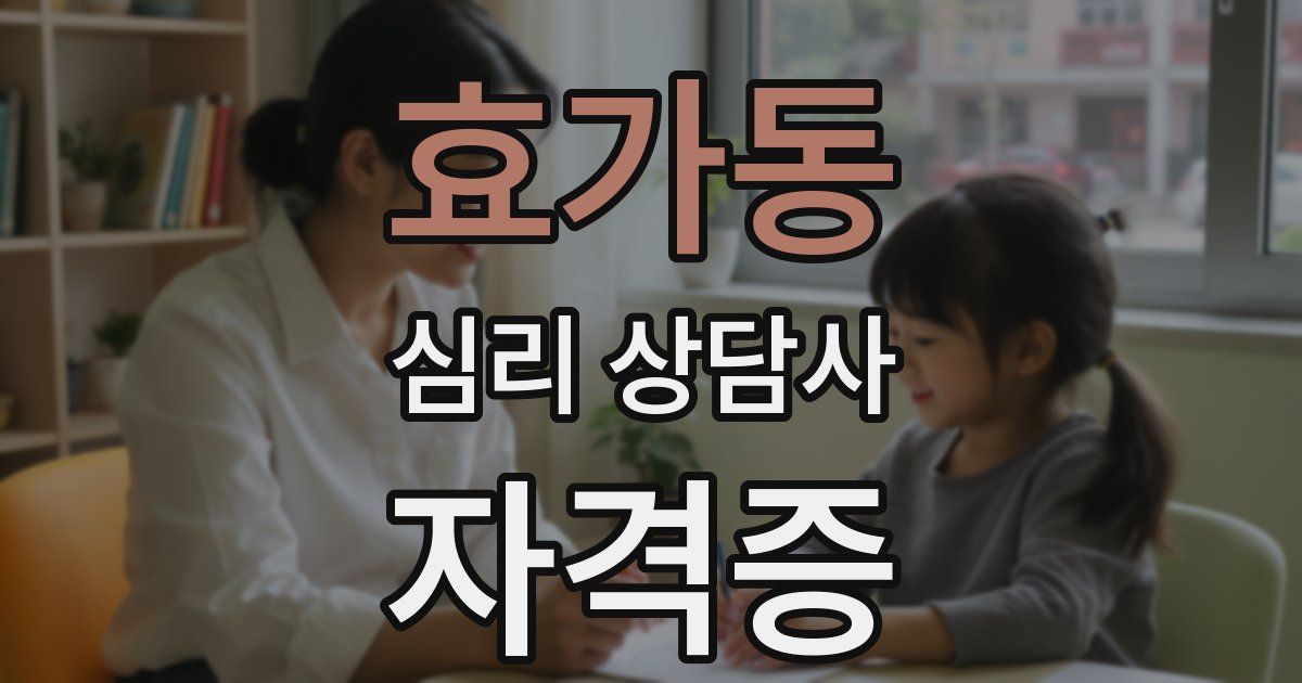 효가동 심리 상담사 자격증
