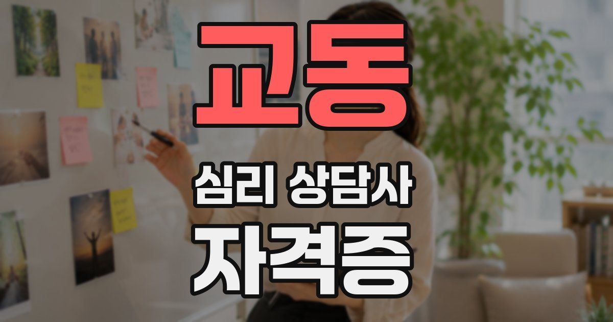 교동 심리 상담사 자격증