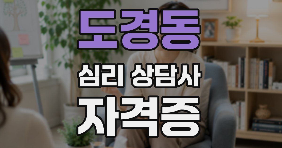 도경동 심리 상담사 자격증