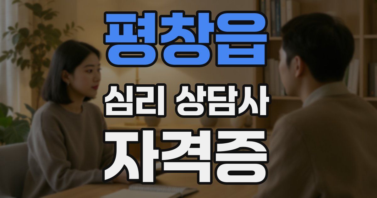 평창읍 심리 상담사 자격증