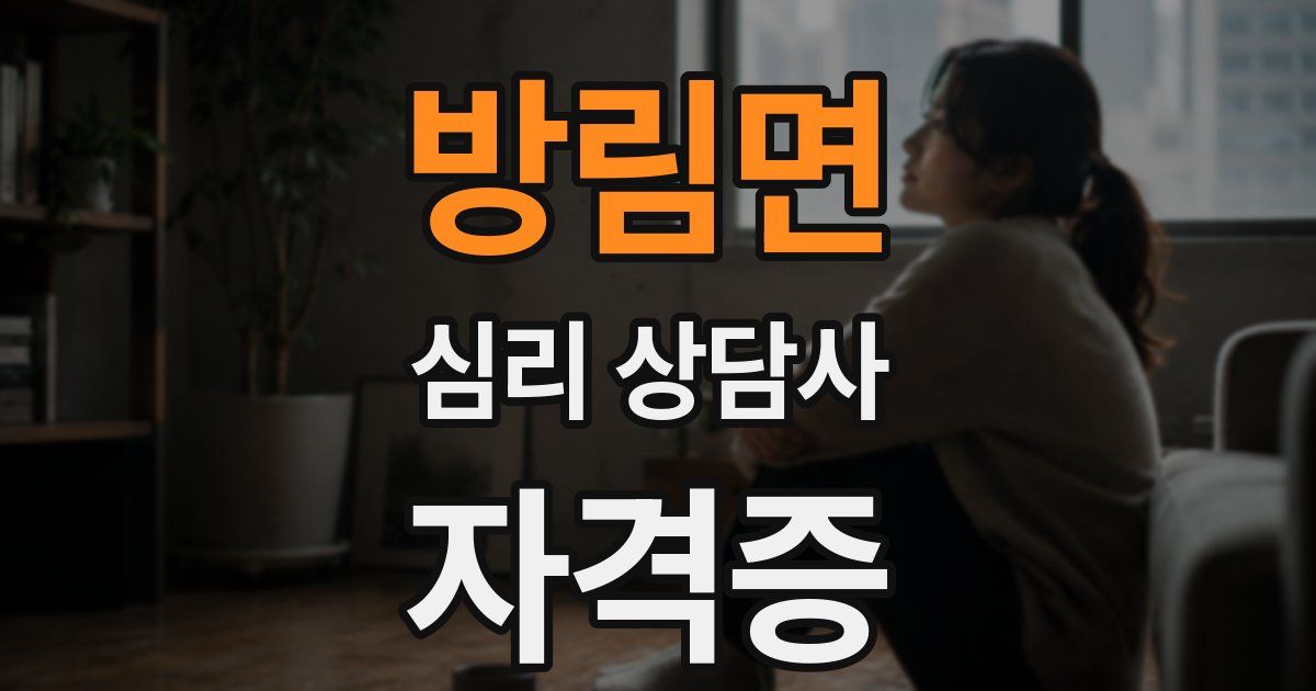 방림면 심리 상담사 자격증