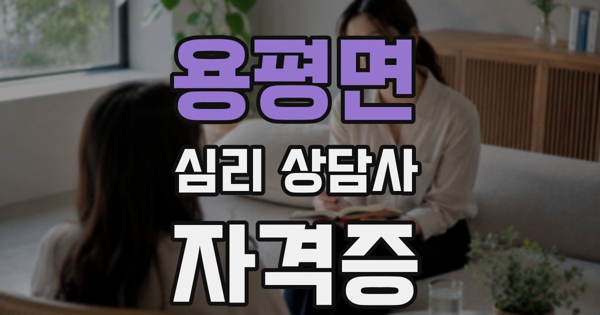 용평면 심리 상담사 자격증