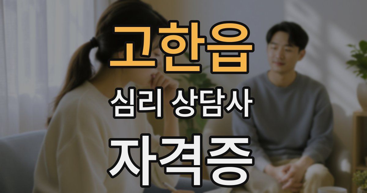 고한읍 심리 상담사 자격증
