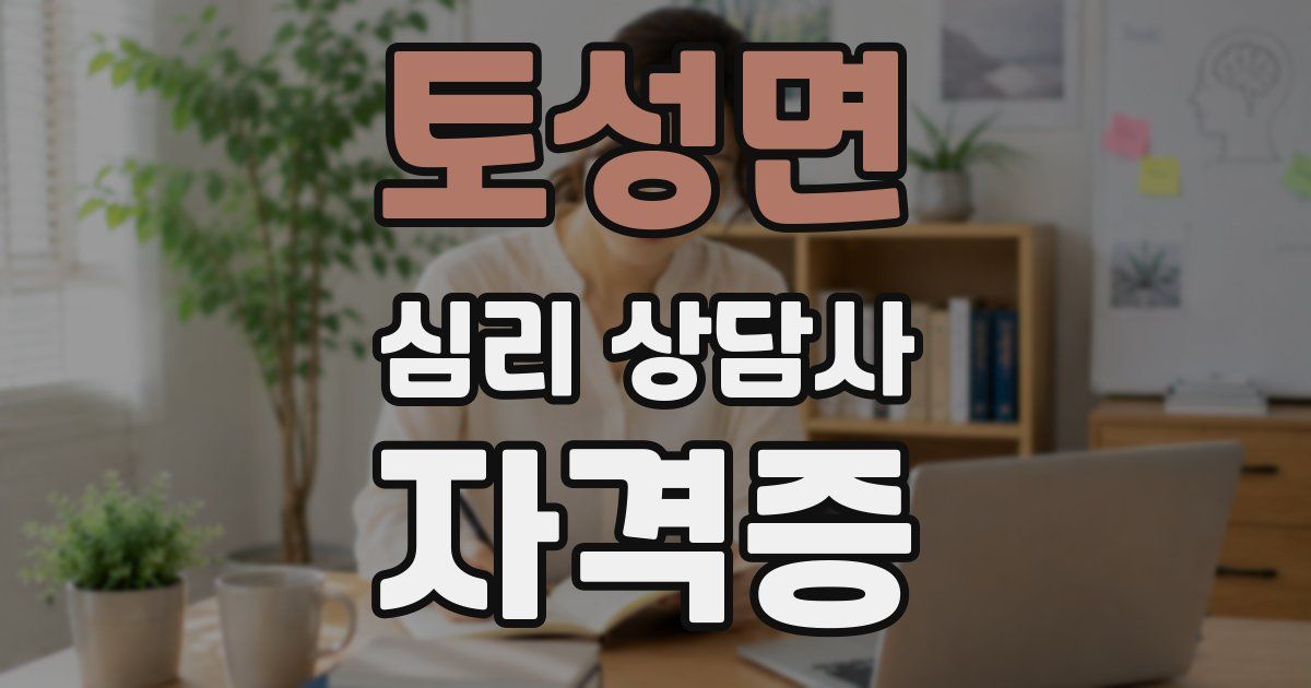 토성면 심리 상담사 자격증