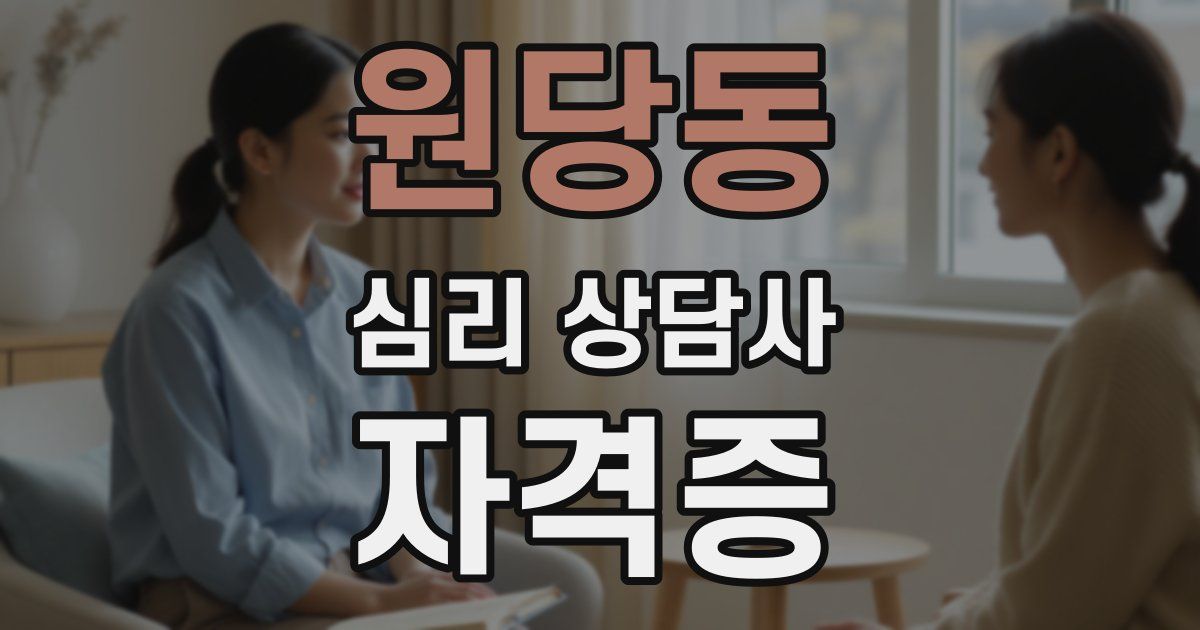원당동 심리 상담사 자격증