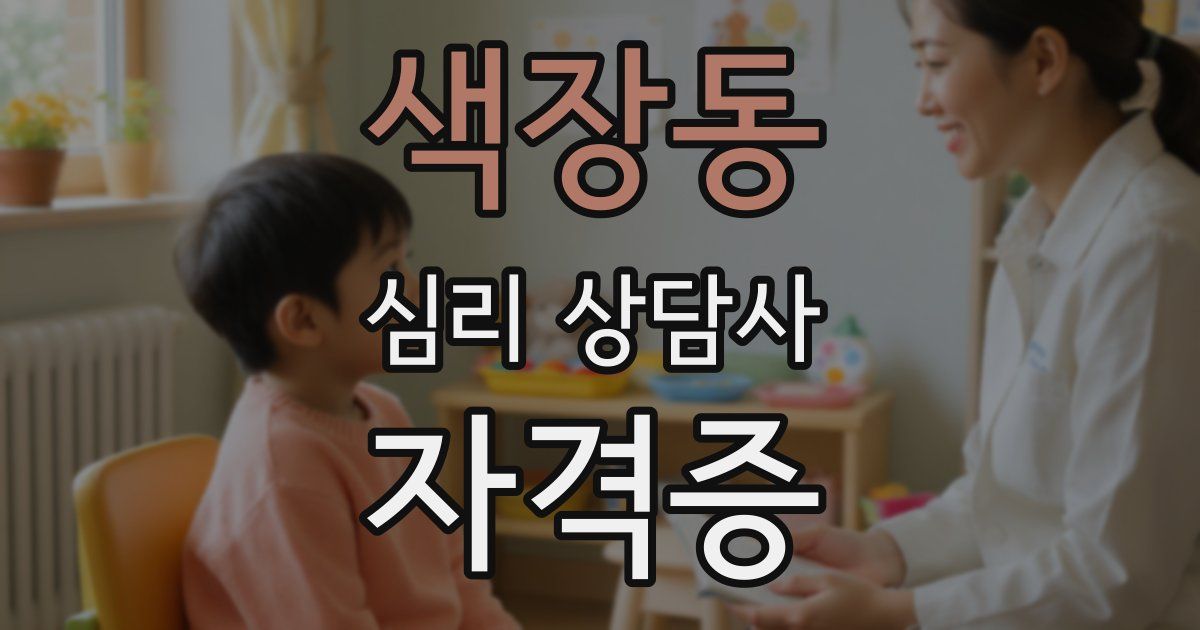 색장동 심리 상담사 자격증