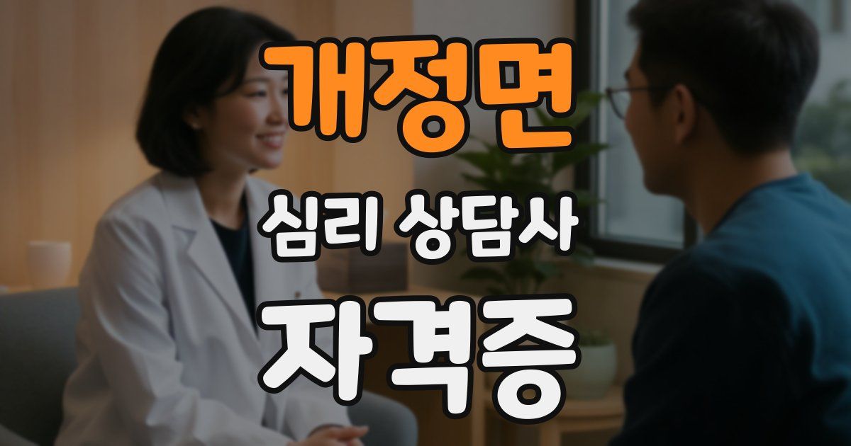 개정면 심리 상담사 자격증