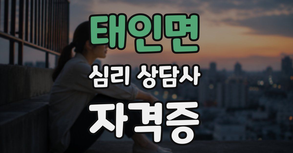 태인면 심리 상담사 자격증