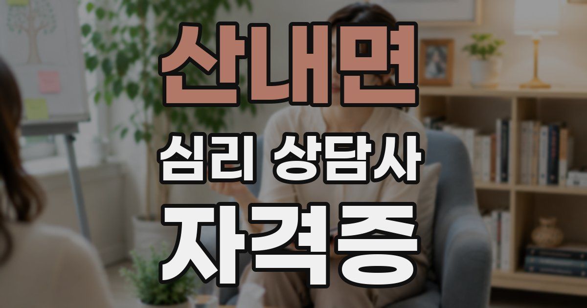 산내면 심리 상담사 자격증