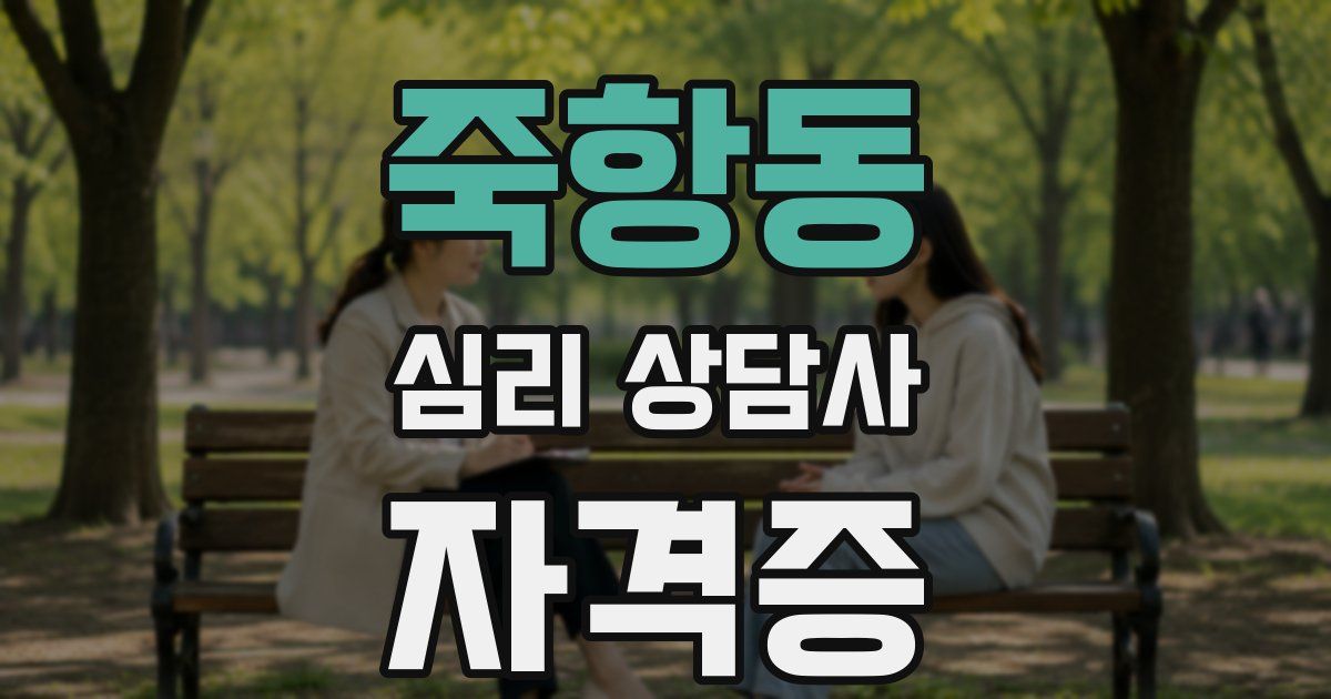 죽항동 심리 상담사 자격증