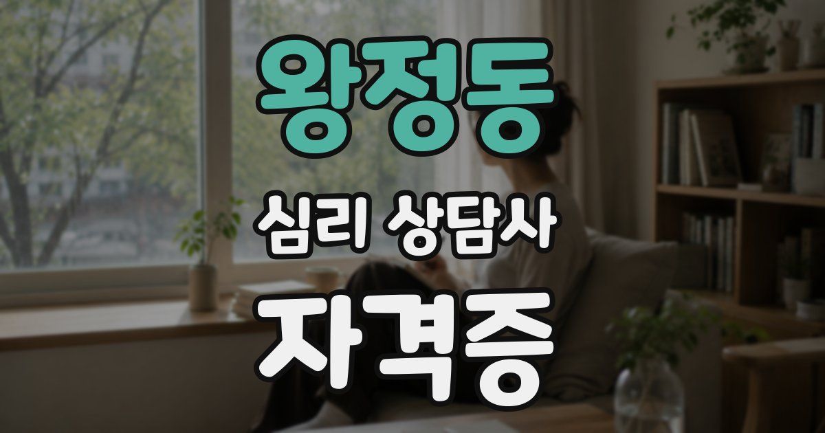 왕정동 심리 상담사 자격증