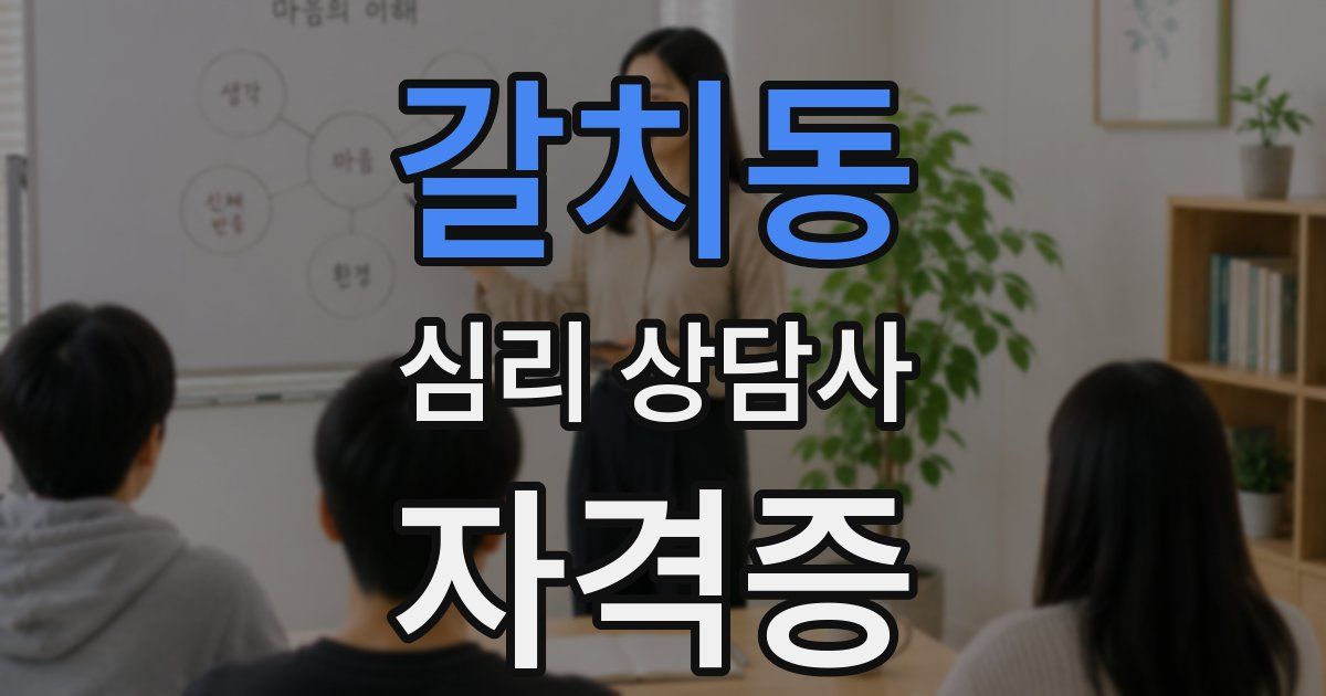 갈치동 심리 상담사 자격증