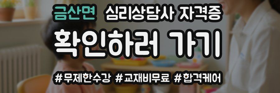 금산면 심리 상담사 자격증