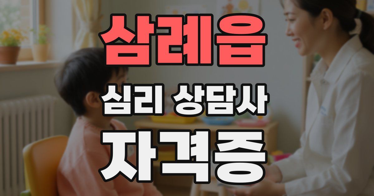 삼례읍 심리 상담사 자격증