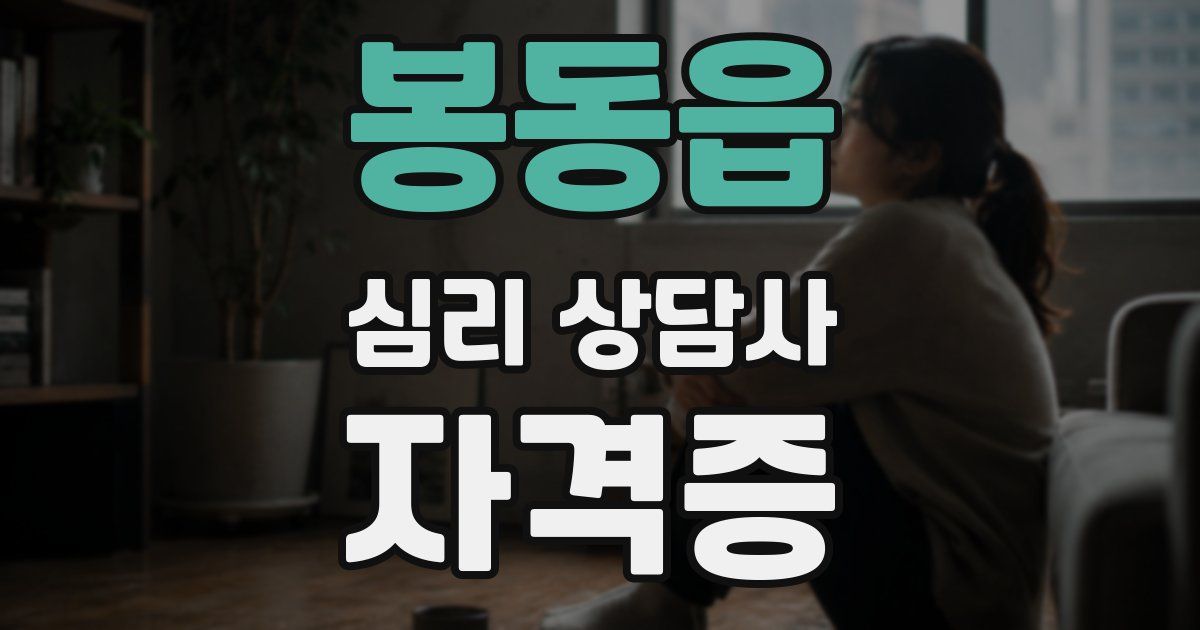 봉동읍 심리 상담사 자격증