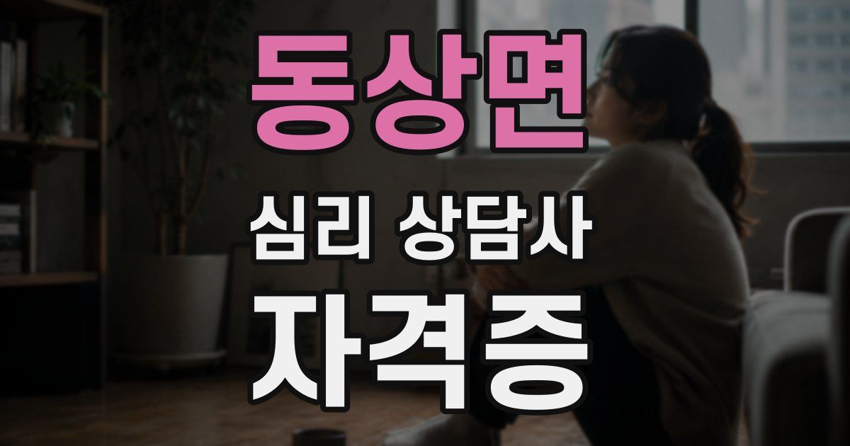 동상면 심리 상담사 자격증