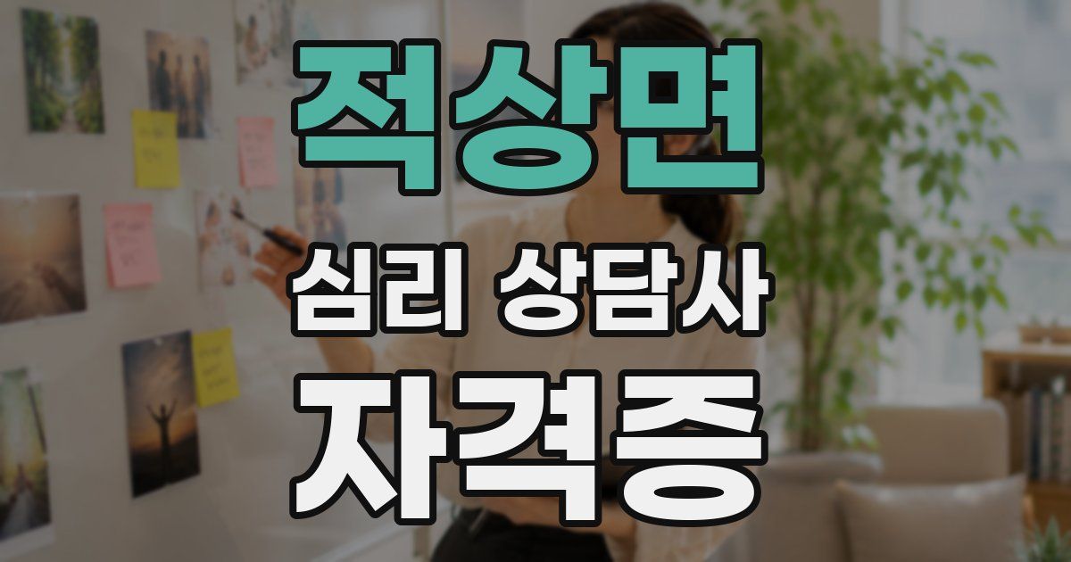 적상면 심리 상담사 자격증