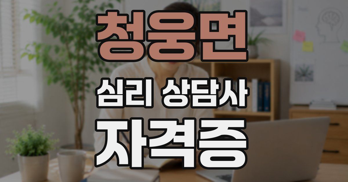 청웅면 심리 상담사 자격증