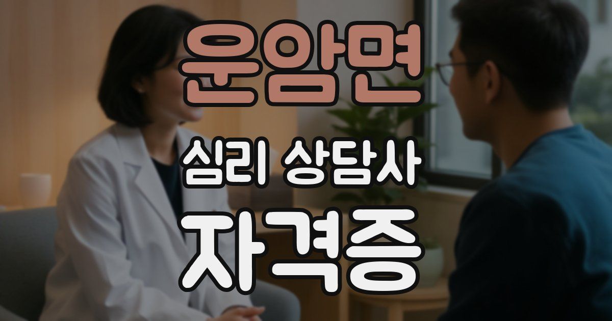 운암면 심리 상담사 자격증