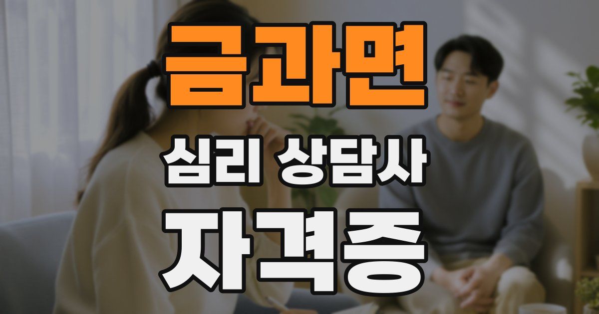 금과면 심리 상담사 자격증
