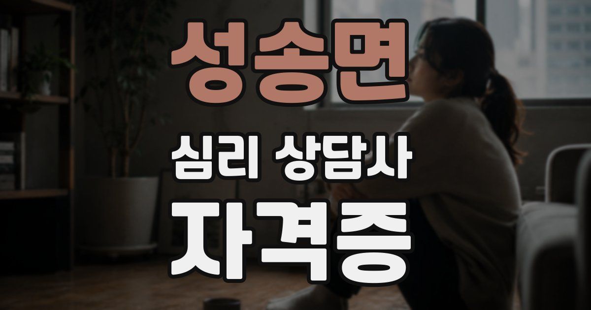 성송면 심리 상담사 자격증