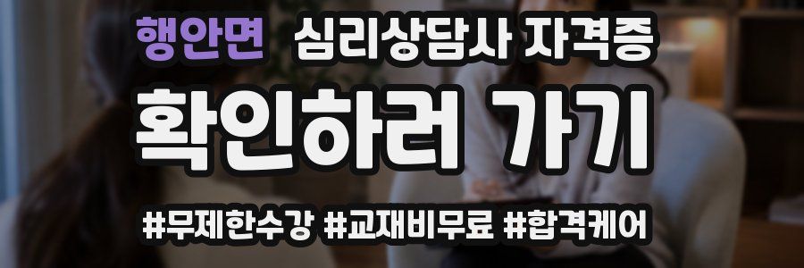 행안면 심리 상담사 자격증