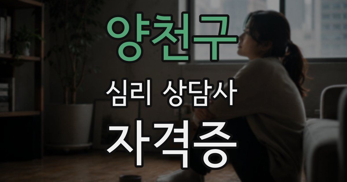 양천구 심리 상담사 자격증