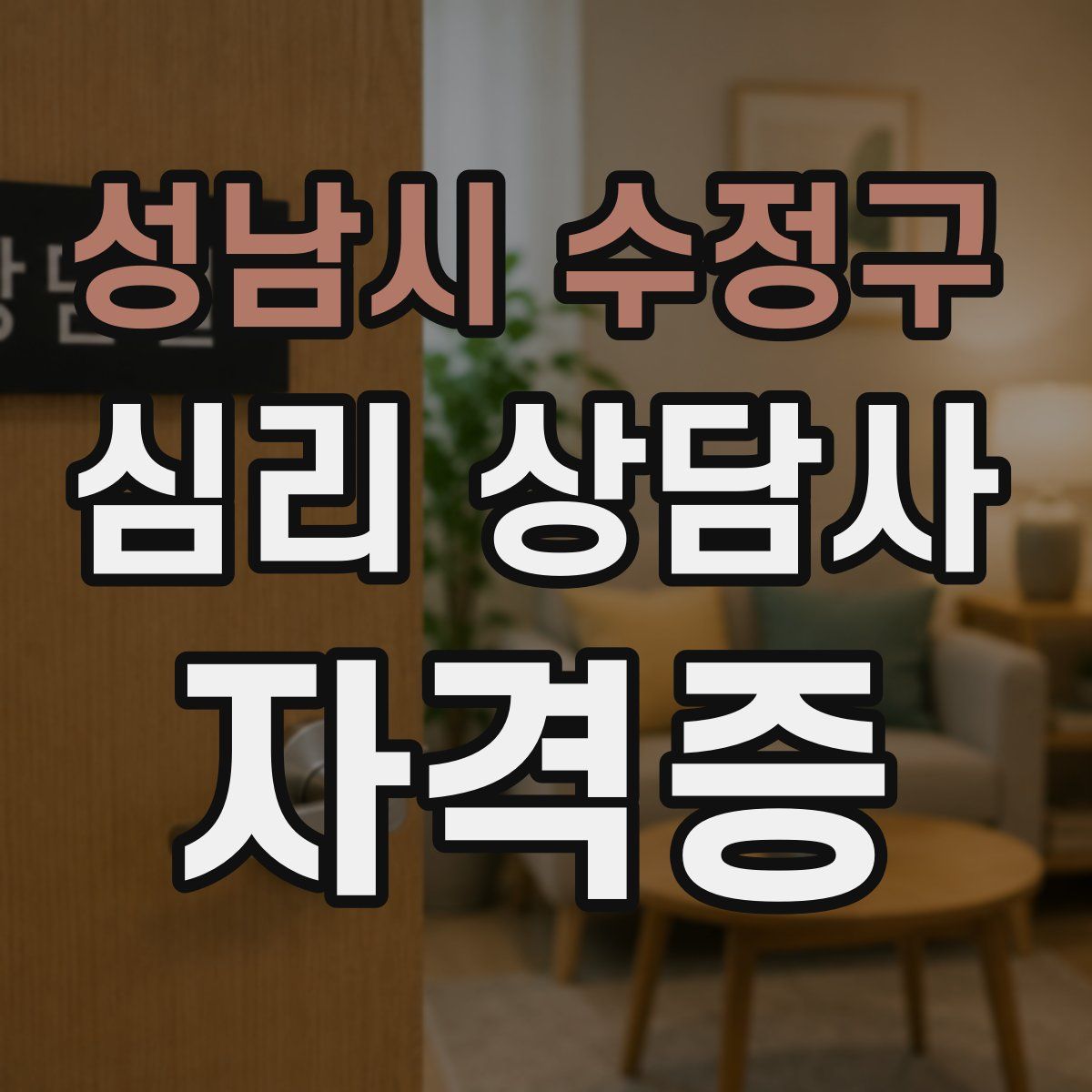 성남시 수정구 심리 상담사 자격증
