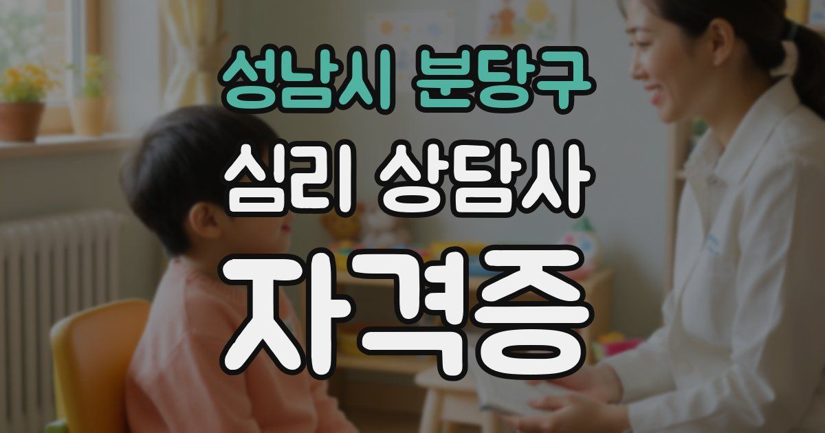 성남시 분당구 심리 상담사 자격증