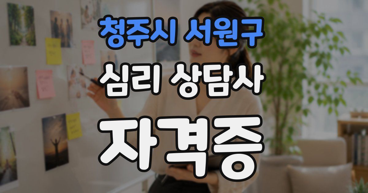 청주시 서원구 심리 상담사 자격증