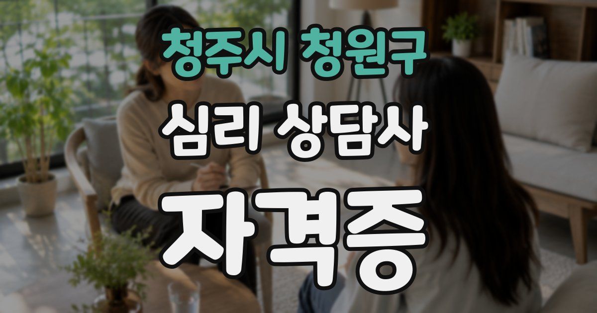 청주시 청원구 심리 상담사 자격증