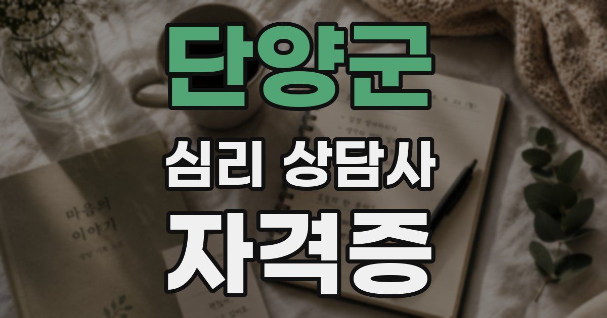 단양군 심리 상담사 자격증