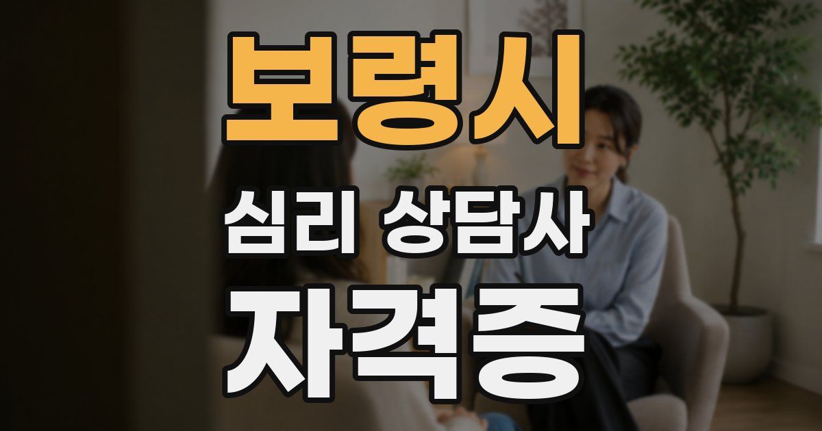 보령시 심리 상담사 자격증