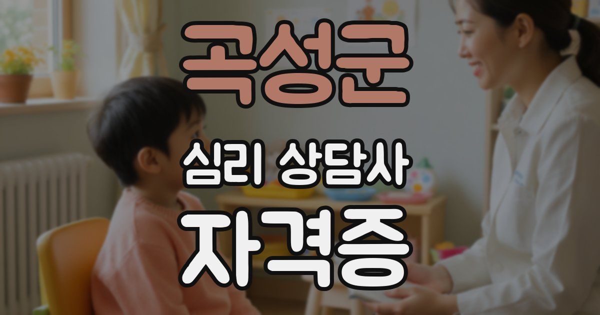 곡성군 심리 상담사 자격증
