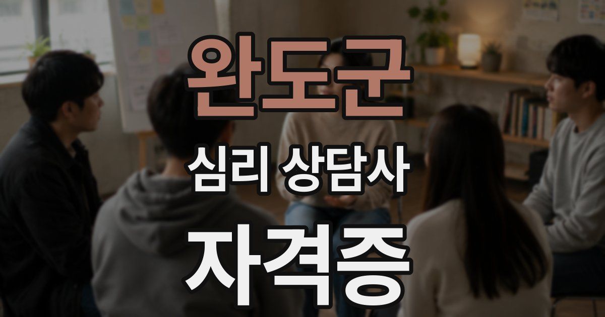 완도군 심리 상담사 자격증
