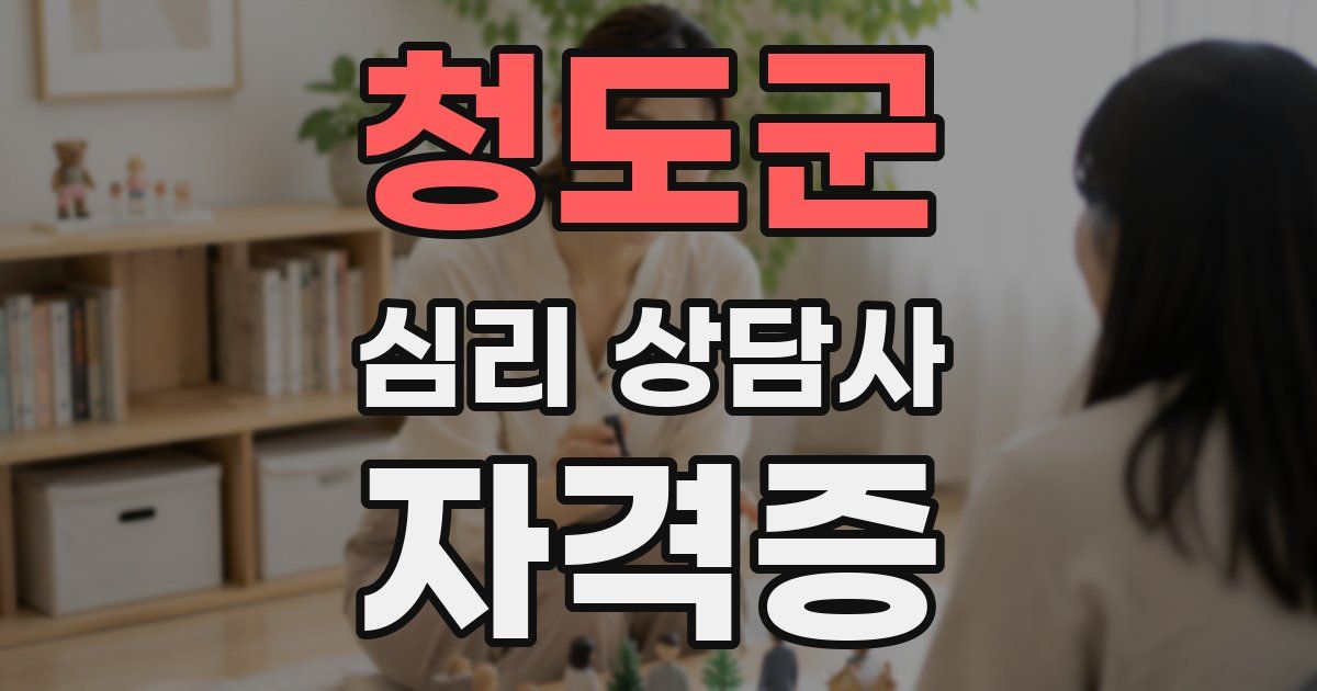 청도군 심리 상담사 자격증