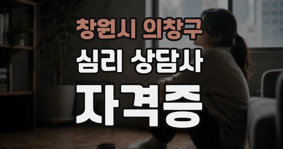 창원시 의창구 심리 상담사 자격증