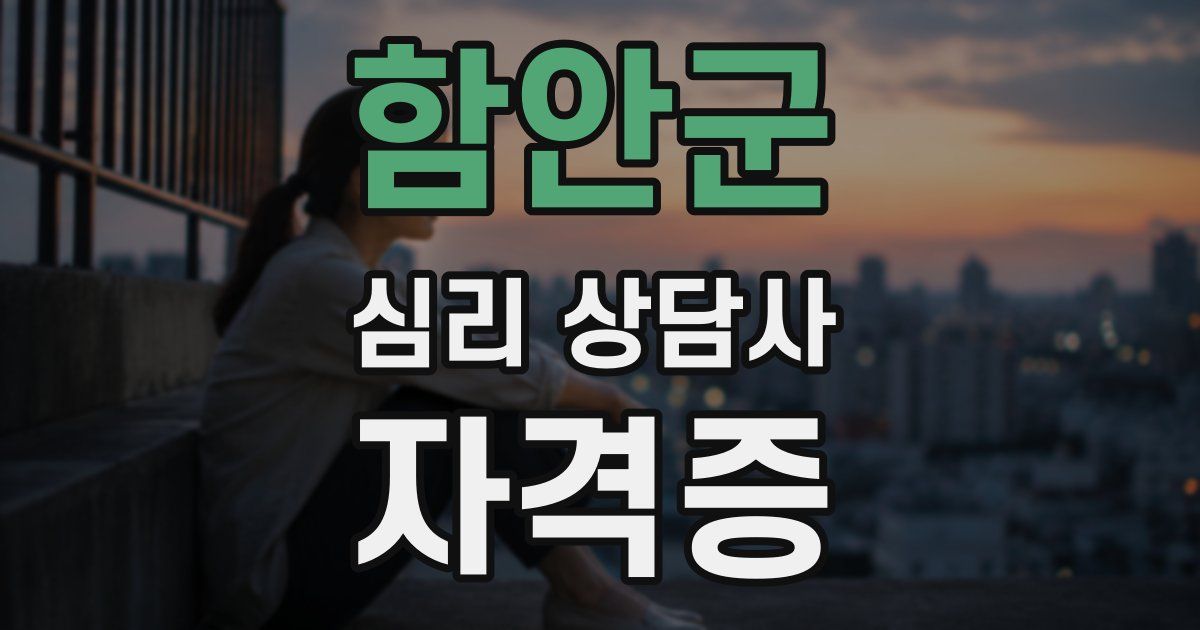 함안군 심리 상담사 자격증